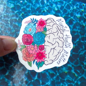 Mental Health Matters Sticker, Brain sticker,  Laptop Sticker, Aesthetic Stickers,  Waterbottle Sticker,  Mini Sticker, Positive stickers
