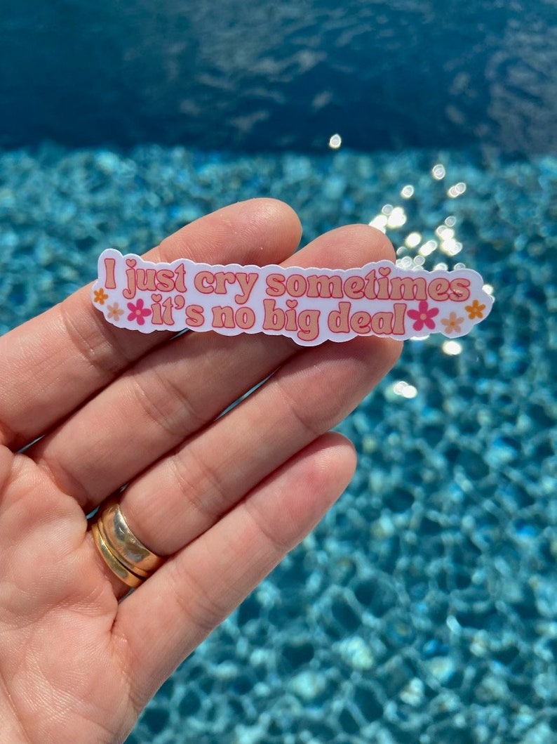 I just cry sometimes it’s no big deal sticker quote| Laptop Aesthetic Stickers Waterbottle Sticker Computer Stickers, Die cut Sticker bild 2