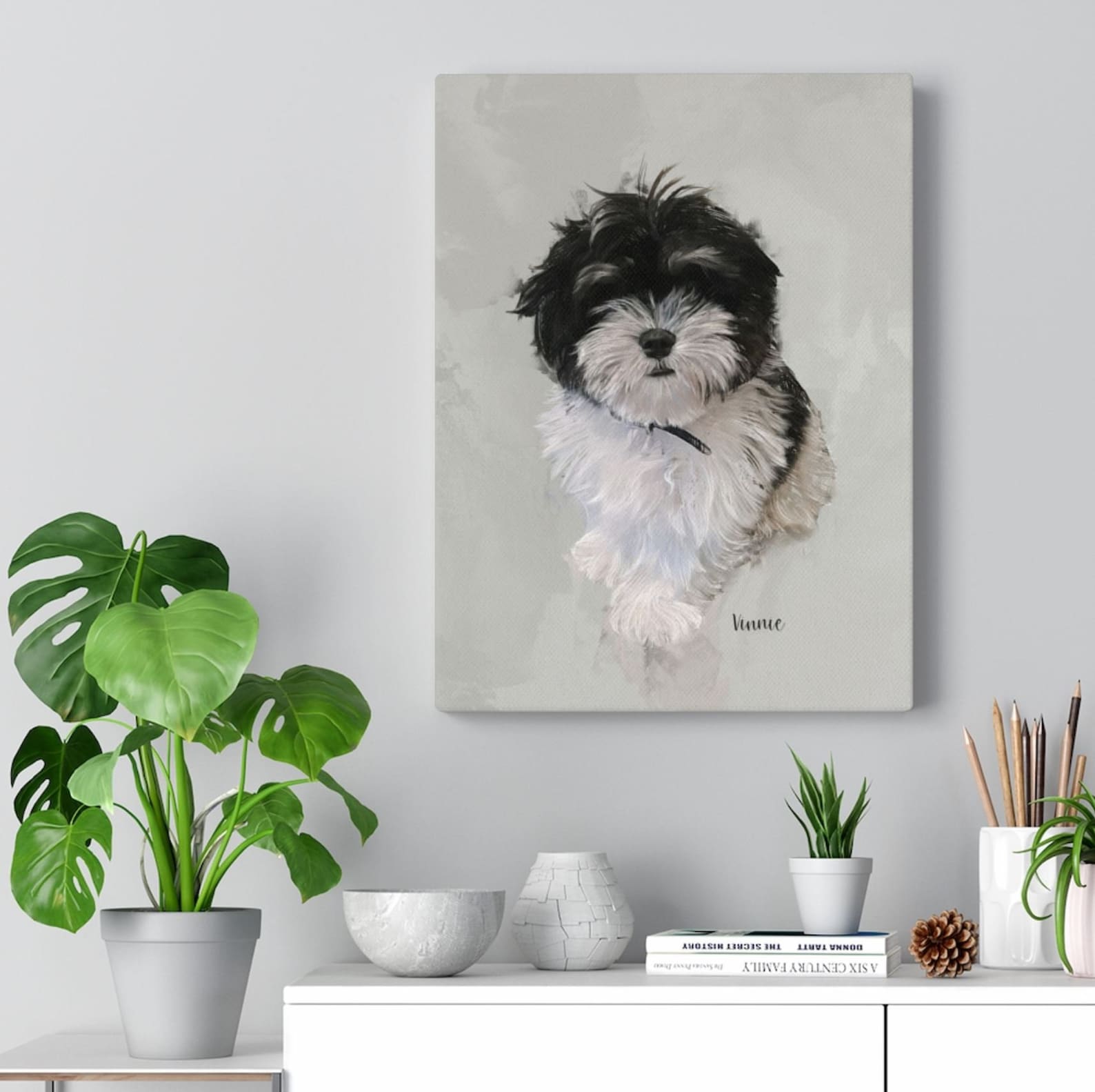 Custom Dog Canvas Art Pet Photo Into Artwork Personalized Etsy