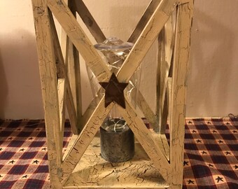 Rustic Metal Battery Lantern Electric Country Rustic Farmhouse Decor Free Ship!