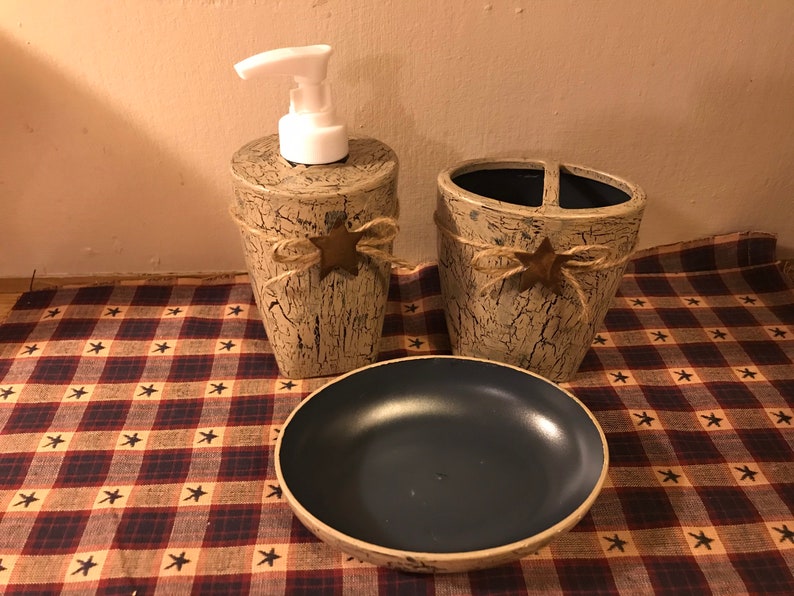 Primitive farmhouse rustic country bathroom accessories.Soap Etsy