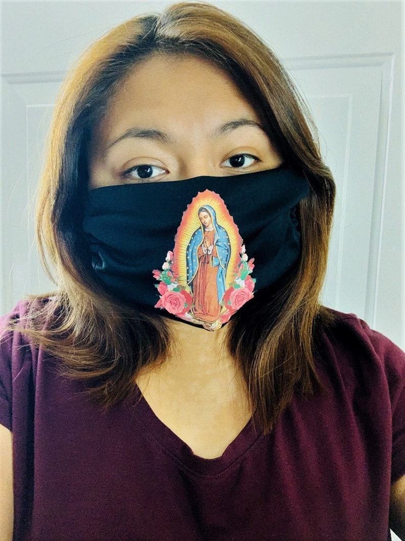 Virgen de Guadalupe Mask Virgin Mary Mask Polyester Face Etsy