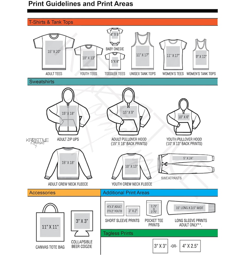 HTV - Sizing and Cut Guides - Etsy