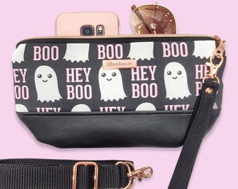 Halloween Fanny Pack, Cute Ghosts, Hey Boo Bag, Convertible Bag, Wallet with Card Slots, Bum Bag, Long Wallet, Sling Purse