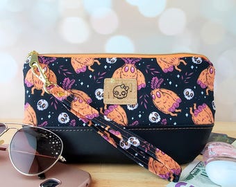Mothman Wristlet Phone Wallet, Gift for Halloween and Cryptid Lover