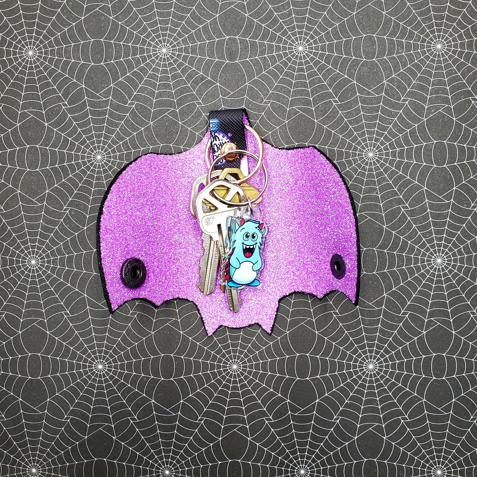 Bat Keychain Halloween Key Fob Bat Wing Accessory Key Etsy