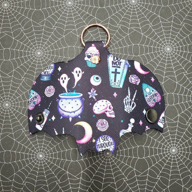 Bat Keychain Halloween Key Fob Bat Wing Accessory Key Etsy