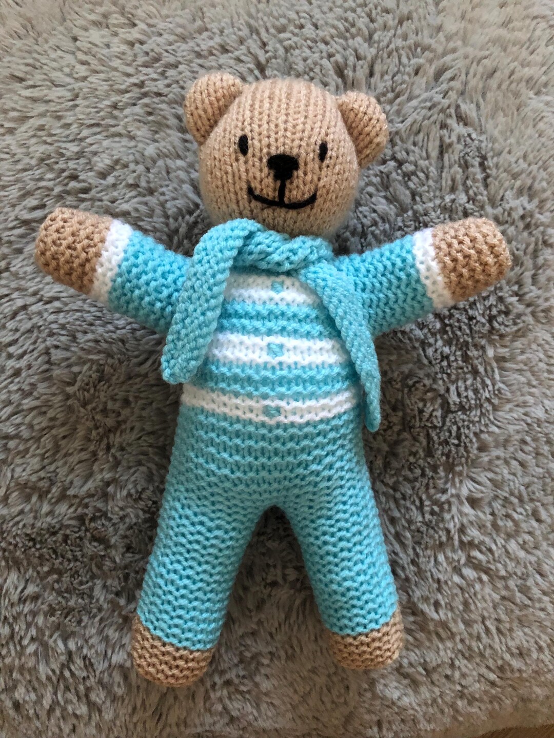 Hand Knitted Teddy Bear - Etsy