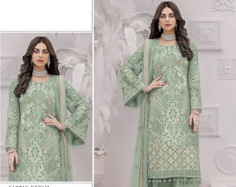 Readymade Pakistani Salwar kameez In Faux Georgette With Embroidery Work Designer Salwar Suit Pakistani Wear Shalwar Kameez Palazzo Dress