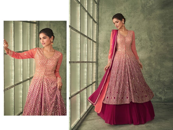 Brandy Rose Designer Heavy Embroidered Net Wedding Anarkali Gown | Saira's  Boutique