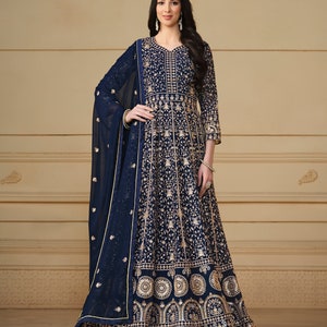 Designer Anarkali Suits for Women, Designer Salwar Kameez, Pakistani Reception Wedding wear Dress, Floral Touch Gown, Ramzan Eid Outfit OPTION - 3