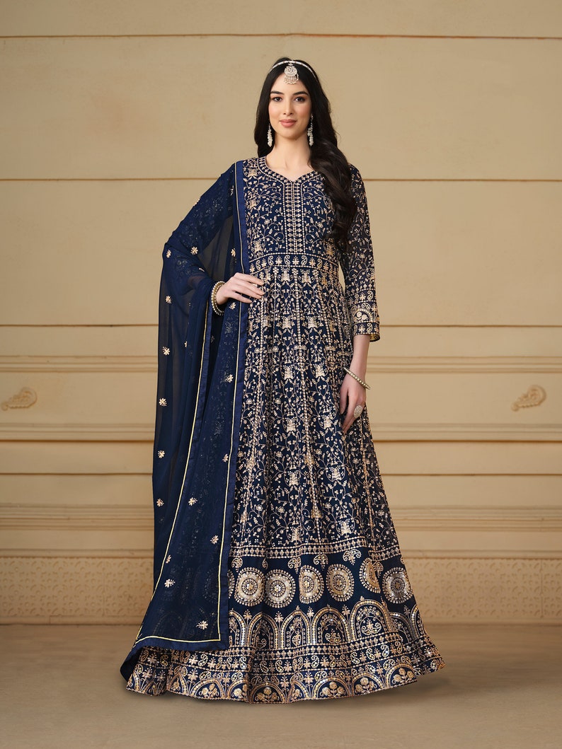 Designer Anarkali Suits for Women, Designer Salwar Kameez, Pakistani Reception Wedding wear Dress, Floral Touch Gown, Ramzan Eid Outfit OPTION - 3