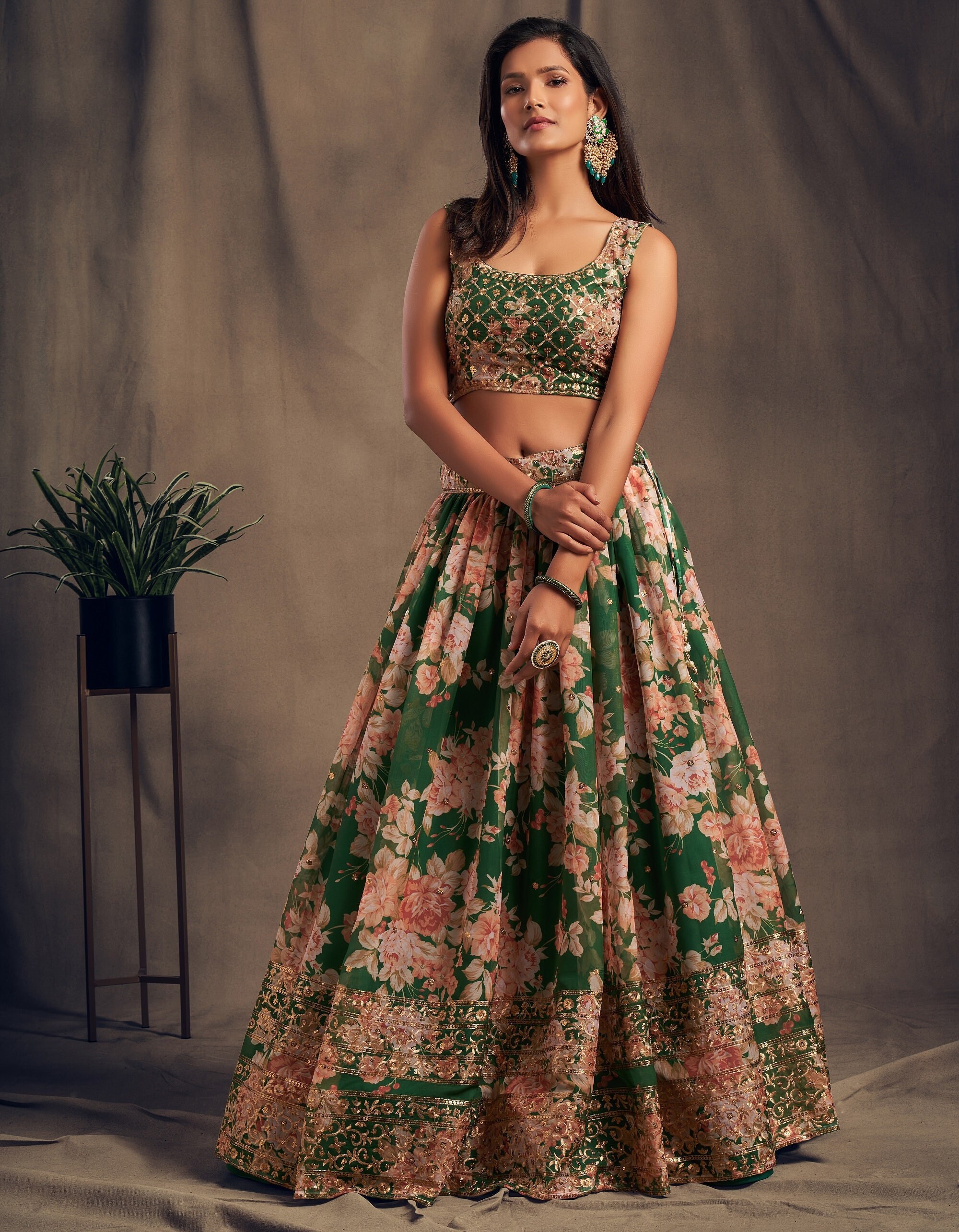 Green Sabyasachi Designer Lehenga Choli 
