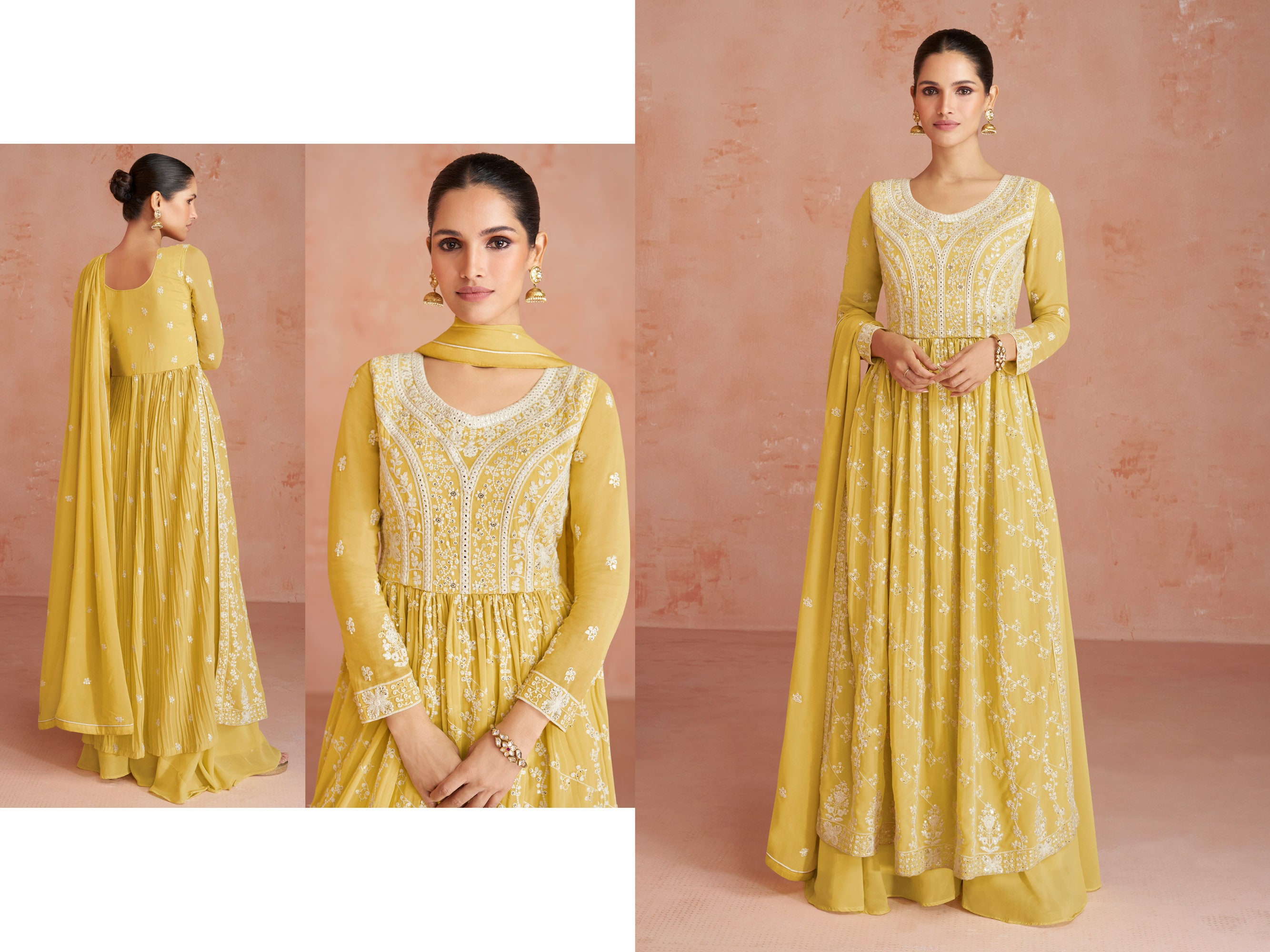 15833 LATEST STYLISH WEDDING MEHENDI AND HALDI SPECIAL DESIGNER DRESS FOR  WOMEN - Reewaz International | Wholesaler & Exporter of indian ethnic wear  catalogs.