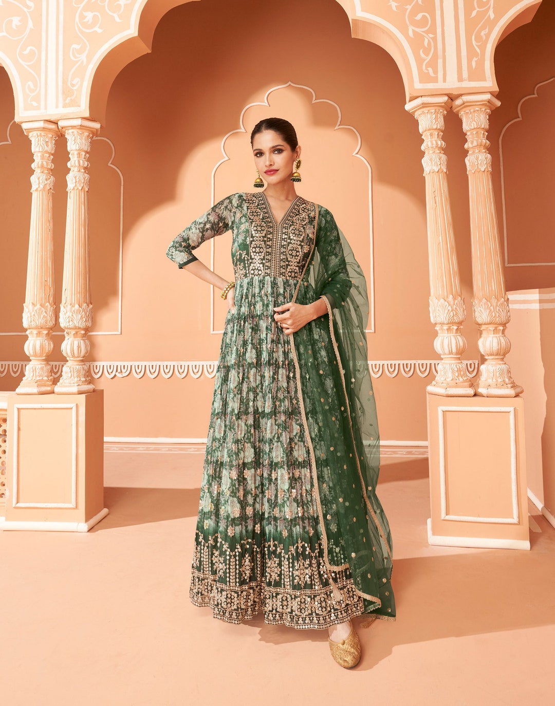 Floor touch top anarkali suits