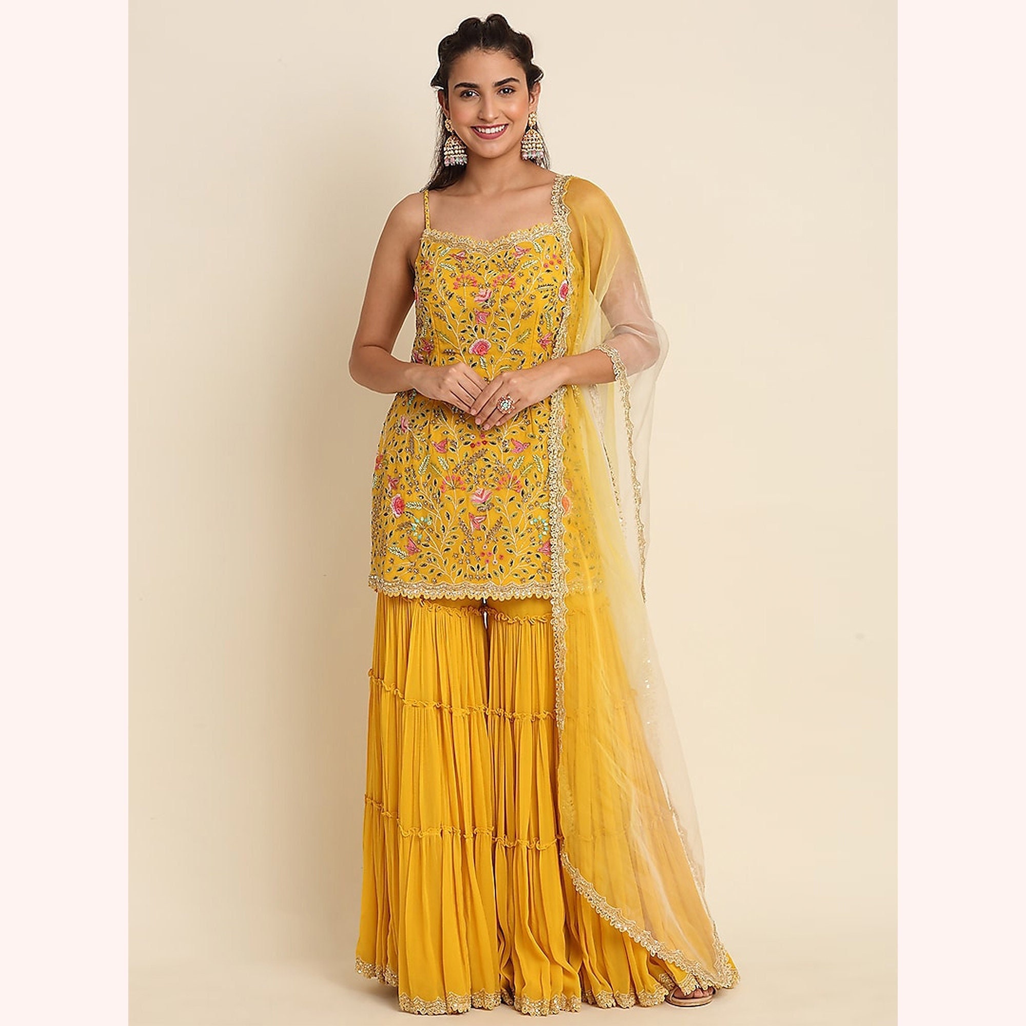 Design of top sharara dress