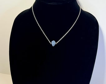 Celestite Necklace | Dainty Necklace | Crystal Necklace | Genuine Crystal Jewelry | Pastel Blue Necklace |