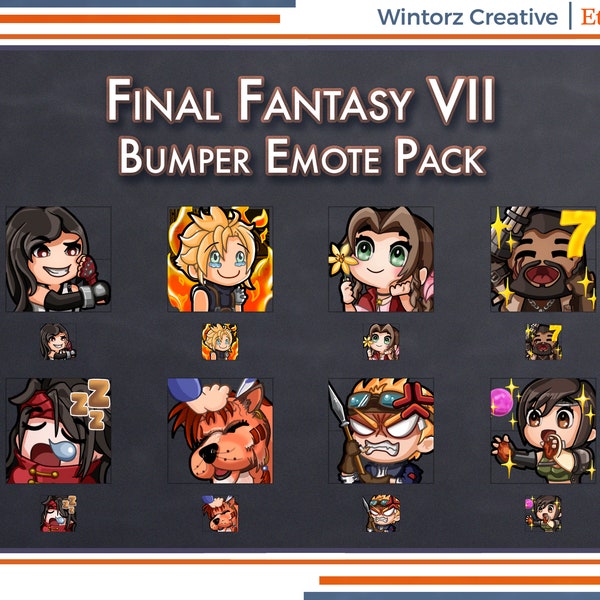 Twitch Emotes: Final Fantasy VII Bumper Emotes Set