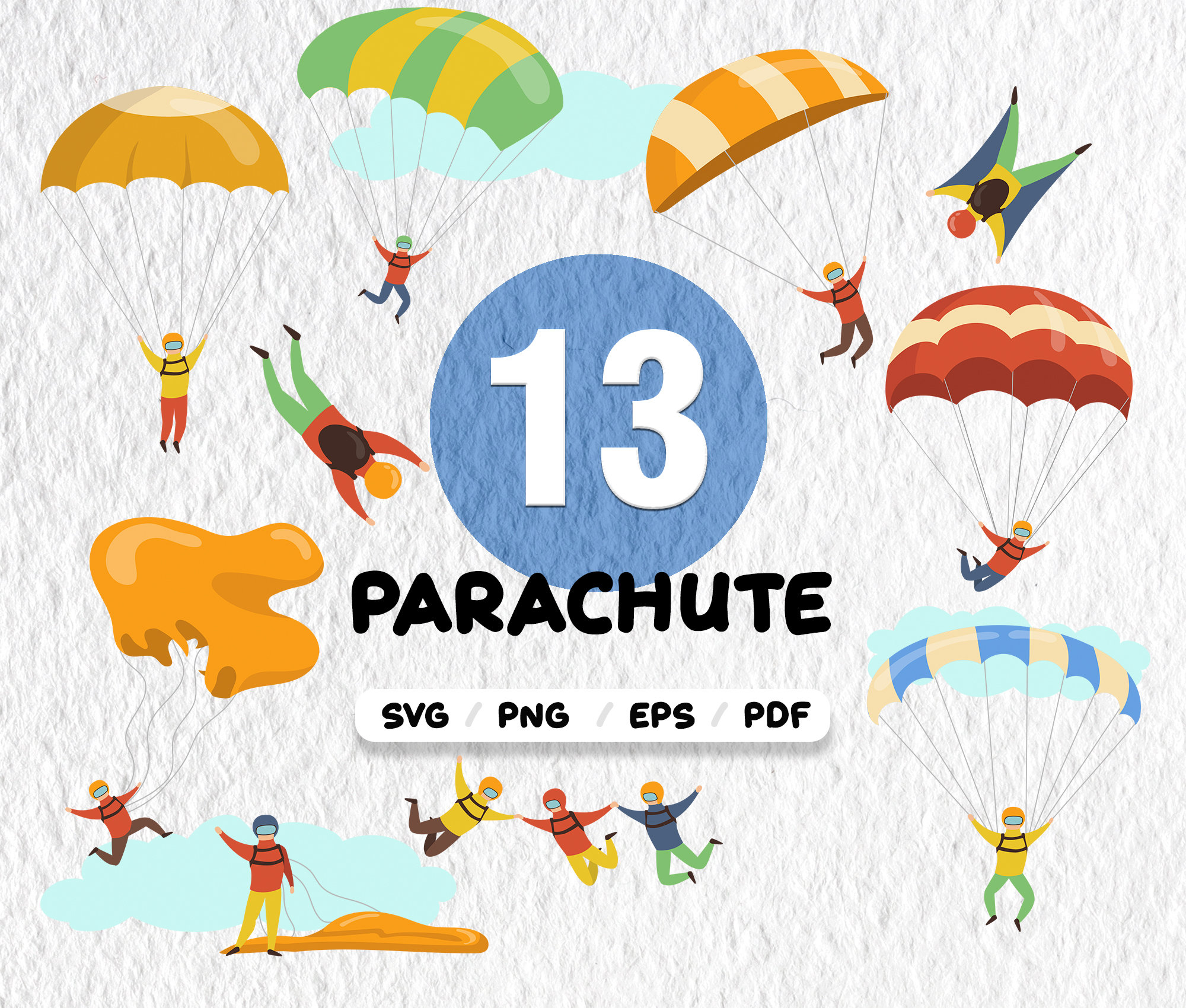 Carte Anniversaire Saut En Parachute à Imprimer Parachute Svgparachute Svg Parachute Silhouetteparachute - Etsy