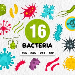 Bacteria svg,Boilogy svg,Bacteria Clipart Collection,Virus svg, Bacteria png,Bacteria print, Bacteria vector design,print file,printable,svg