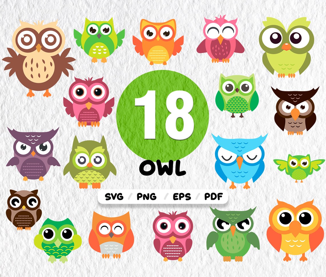 Owl SVG Bundle, Owl SVG, Owl Clipart, Owl Files for Silhouette, Owl ...