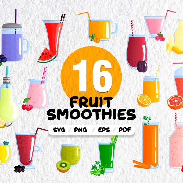 Friut smoothies svg,Juicy Fruit Clipart, Fruit Smoothies, Fruit Juice Clipart, Summer fruit, grapes,watermelon,Clip Art,print file,printable