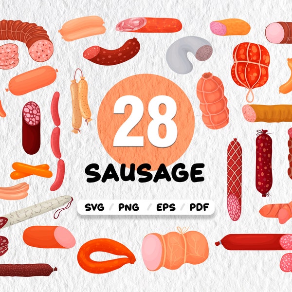 Wurst Svg, Wurst und Fleisch Svg, Bundle, Essen Clipart, Bbq Clipart, Fleisch Png Datei, Rindfleisch Svg, gegrilltes Fleisch Svg, Wurst Svg, Druckdatei, druckbare