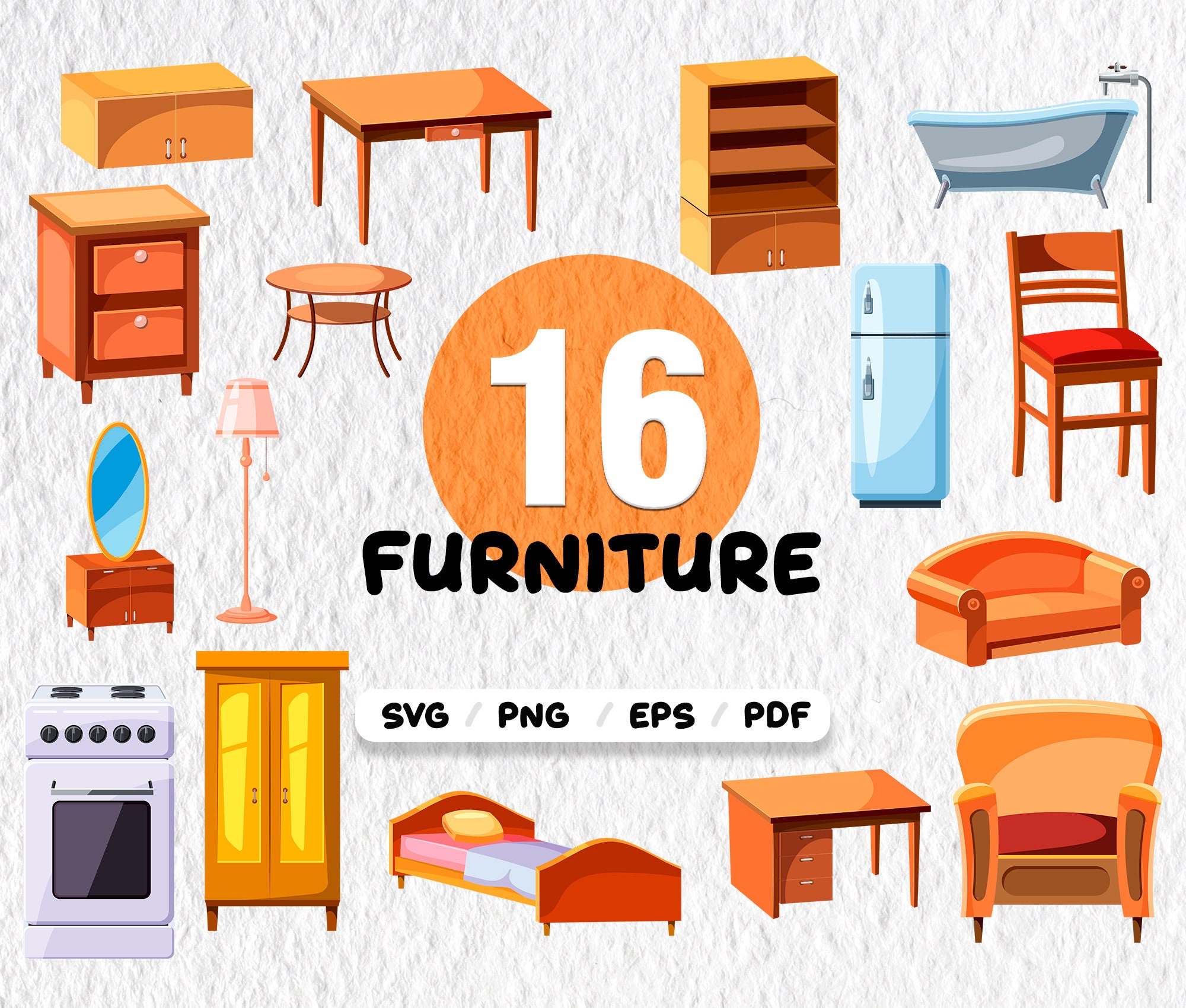 Household Furniture Svg Household Vector Dollhouse Etsy