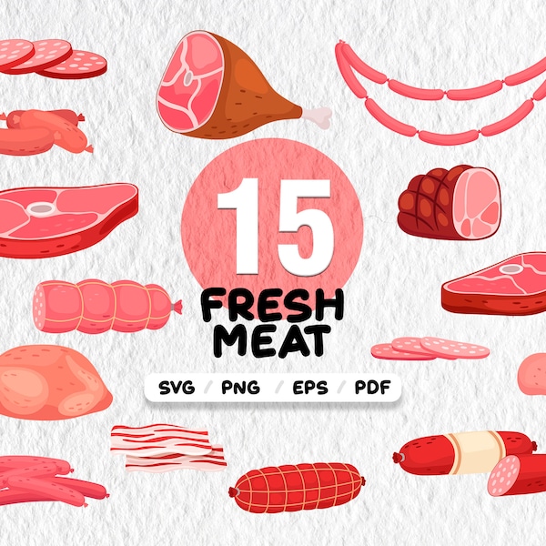 MEAT digital clipart, meat vector clip art, meat print, meat image, meat design, meat illustration, meat graphics, Fresh meat svg,print file