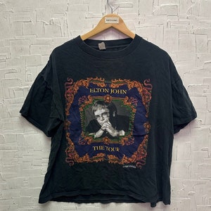 Vintage Elton John 1992-1993 World Tour Styled by Gianna Versace Graphic T-Shirt | Vintage T-Shirt | Elton John | Size XL | SKU NPC-1357S
