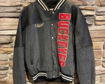 Vintage Ohio Buckeyes Letterman Jacket | Vintage Jacket | Black and Red Letterman Jacket | Personalized Jacket | Medium | SKU: STQ-3360S
