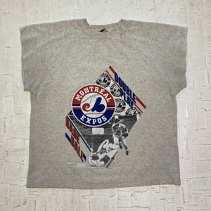 1993 Vintage Montreal Expos Major League Baseball Cutt-Off Grey Sweatshirt T-Shirt | Vintage T-Shirt | 1969-2004 | Baseball | SKU: NPC-1242S