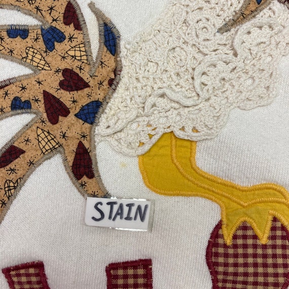 Vintage 80s Jerzees Patchwork Rooster Sweatshirt … - image 8