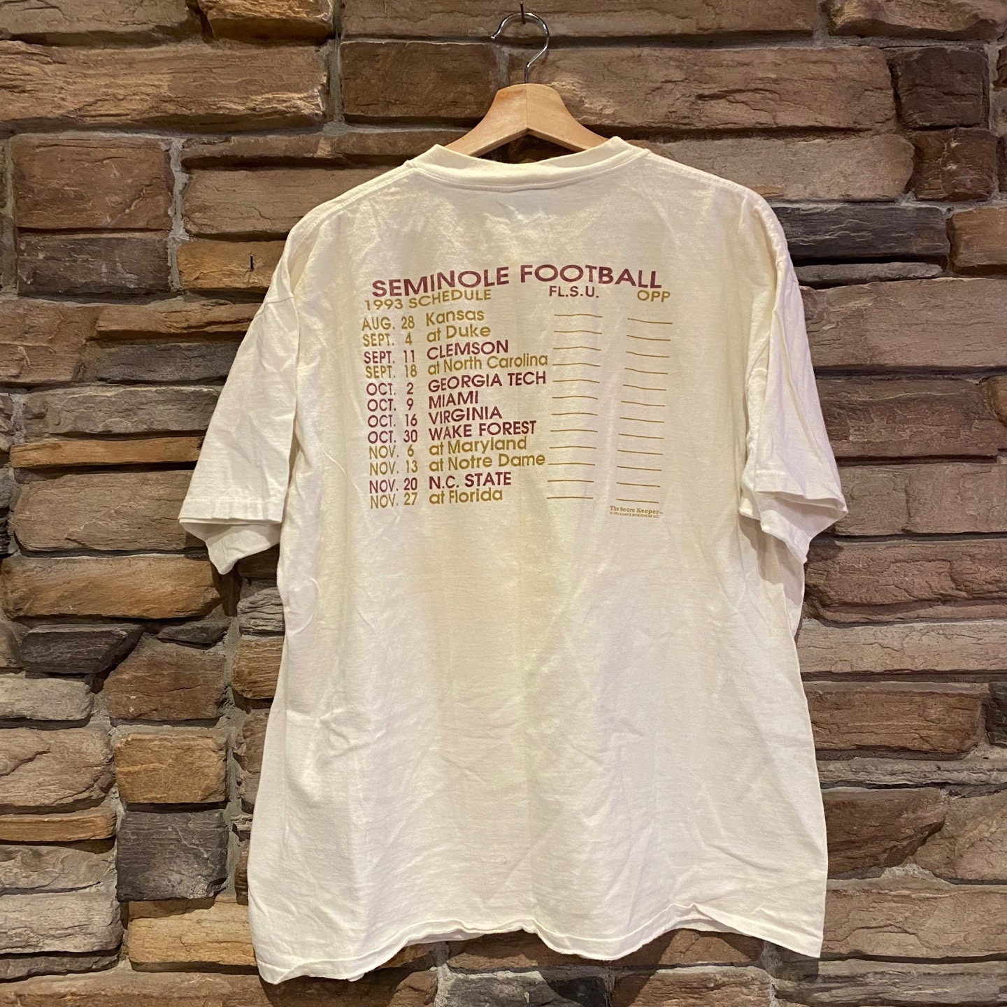Vtg Florida State T-Shirt 90s FSU Seminoles XL Single Stitch