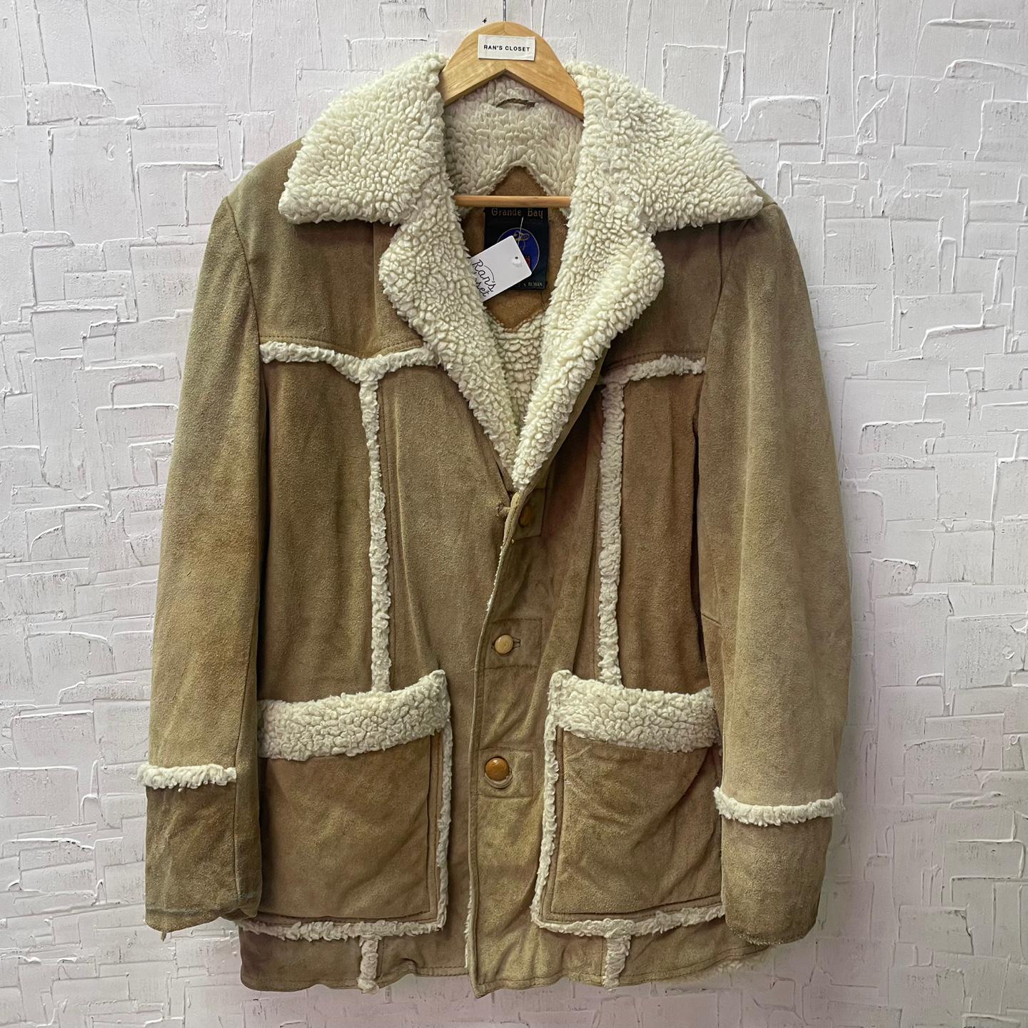 Vintage Grande Bay International Collection Sherpa Leather Coat
