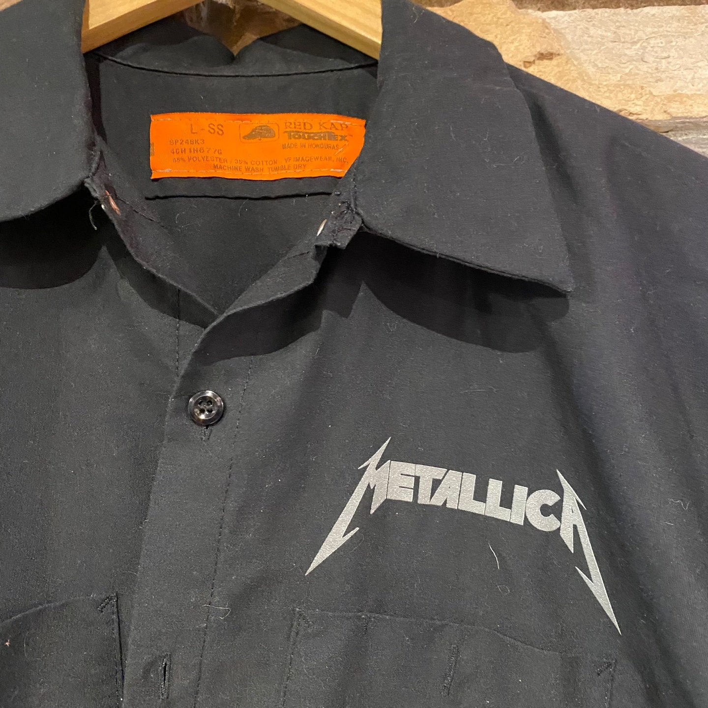 metallica dress shirt 1994 Vintage Metallica Black Work Wear Shirt | Vintage Button-up Shirt |  Touchtex | Skulls | Heavy Metal Band | Size XL | SKU: NPQ-2023S