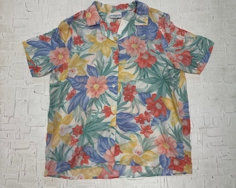 Chemisier boutonné à fleurs Alfred Dunner fabriqué aux États-Unis | boutonnée vintage | Alfred Dunner | Chemisier fleuri | Taille 16 | UGS M-3121 |