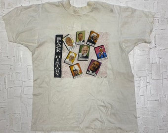 Vintage 1980's Made in Usa Black History Graphic T-Shirt | Vintage T-Shirt | Graphic T-Shirt | Black History T-Shirt | Size XL | SKU M-3534S