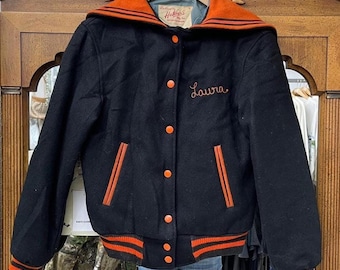 Vintage 1960's Hatchers Cheerleader Jacket | Vintage Jacket | Made in usa Jacket | Varsity Cheerleader Jacket | Size S | SKU NPC-2413S