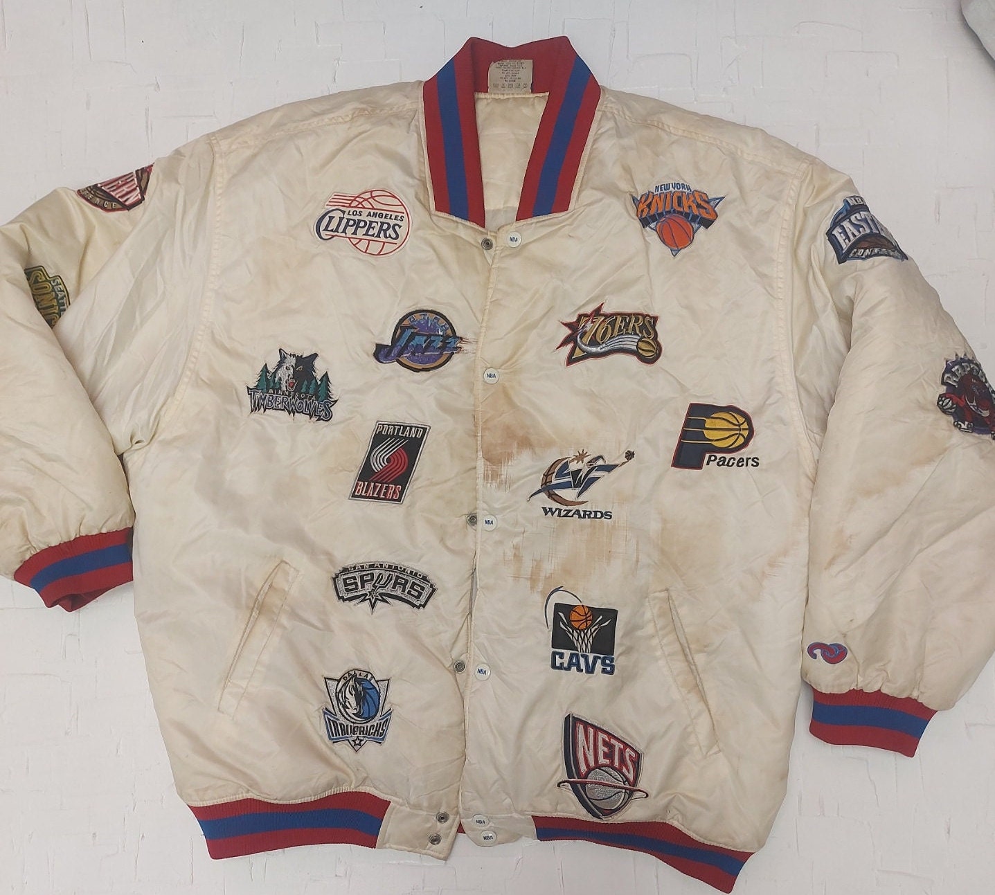 San Antonio Spurs NBA BASKETBALL Vintage 90s Nike Team Warm Up Jacket mens  4XL