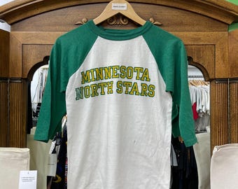 Vintage Minnesota North Stars Distressed Ringer T-Shirt | Vintage T-Shirt | Vintage Ringer Tee | Minnesota North Stars | M | SKU NPC-2311