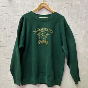 Vintage Bridgewater College Green Sweatshirt | Vintage Sweatshirt | Vintage Collegiate Sweatshirt | Size XL | SKU NPC 1738 |