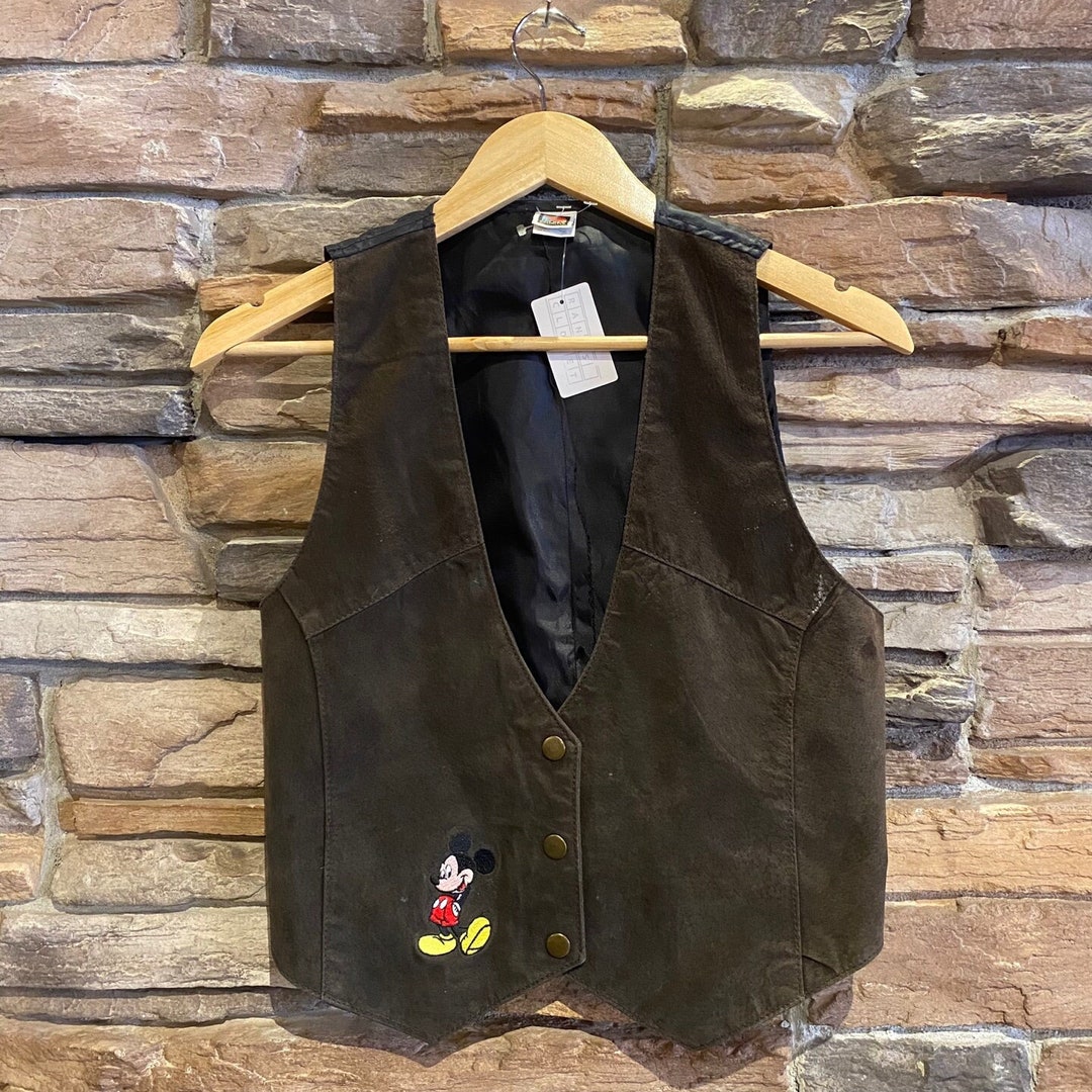 Vintage Disney Button up Waistcoat With Mickey Embroidery Etsy