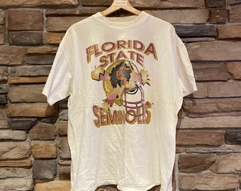 1993 Vintage Florida State Seminoles College Football T-shirt | Vintage Graphic T-shirt | American Football | Size XL | SKU: NPQ-2056S