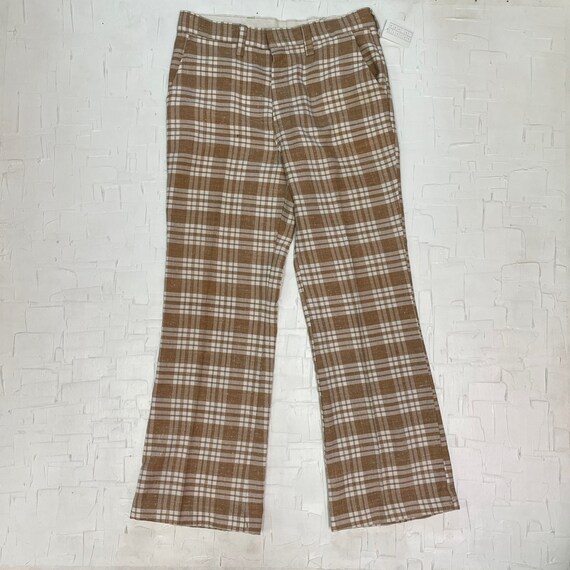 Vintage JC Penney Light Brown and White Plaid Pants Vintage - Etsy