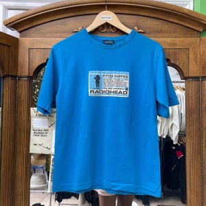 Vintage w.a.s.t.e products Fitted Happier Radiohead T-Shirt | Vintage T-Shirt | Vintage Radiohead Tee | Band Tee | Size M | SKU NPC-2477S