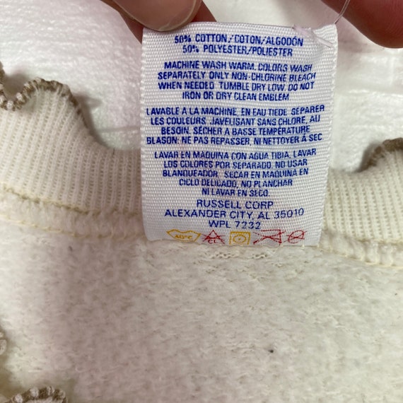 Vintage 80s Jerzees Patchwork Rooster Sweatshirt … - image 4