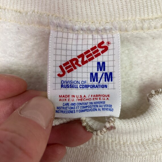 Vintage 80s Jerzees Patchwork Rooster Sweatshirt … - image 3