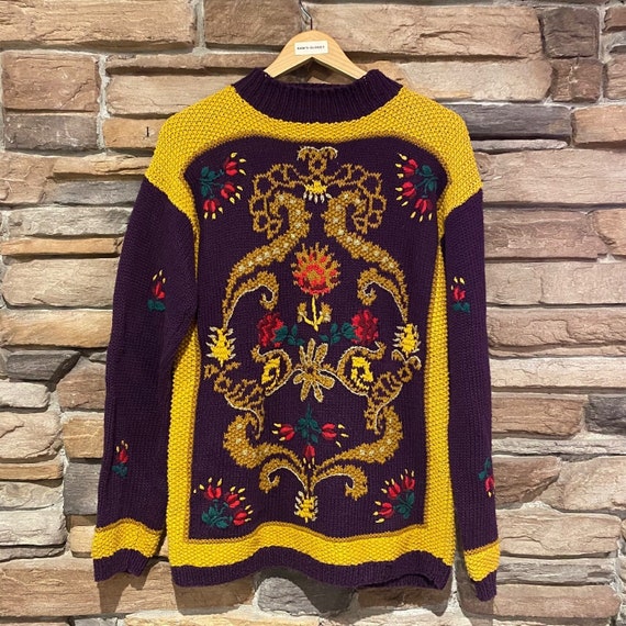 Purple and yellow sweater hotsell