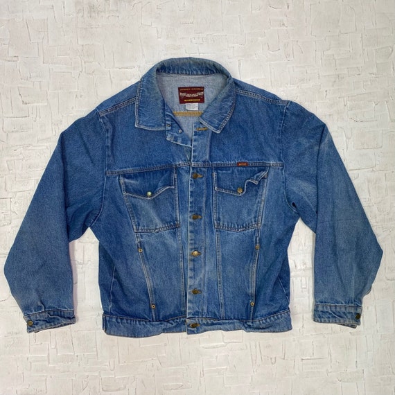 Vintage Light Blue Faded Rustler Denim Jacket | V… - image 1